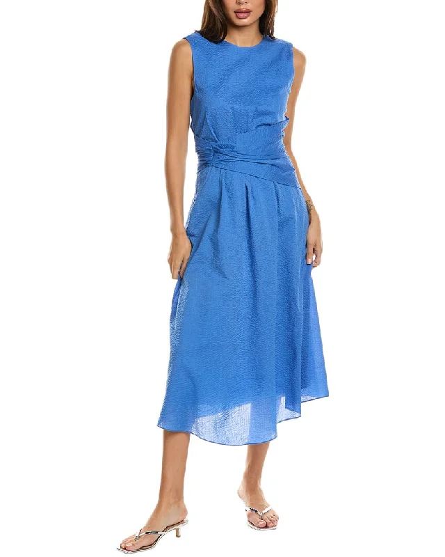 Timeless Style Promotions FRAME Denim Ruched Midi Dress Casual Elegance