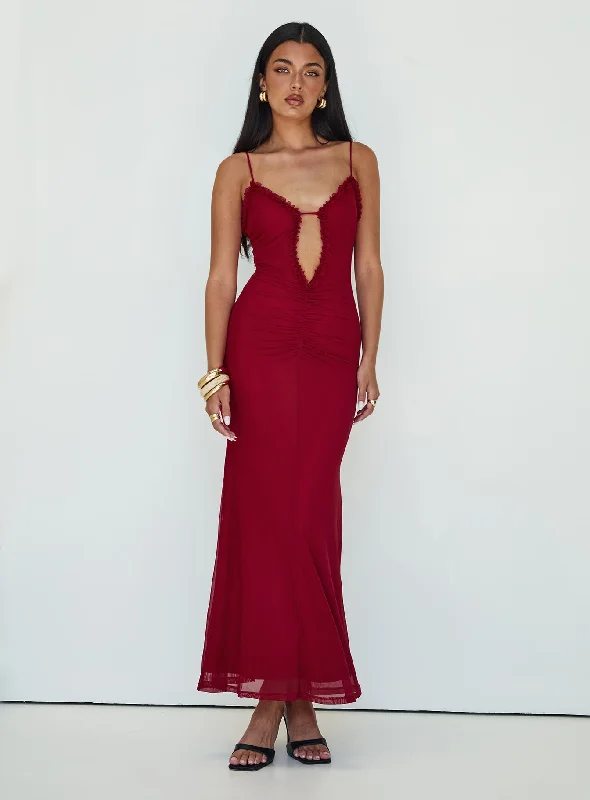 Effortless Style, Endless Impact Capisce Maxi Dress Red Minimalist Office - Ready Style