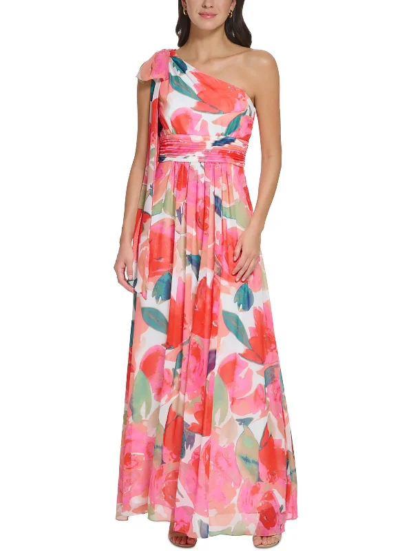 Exclusive Discount Womens Chiffon Floral Evening Dress Fashion-Forward Style