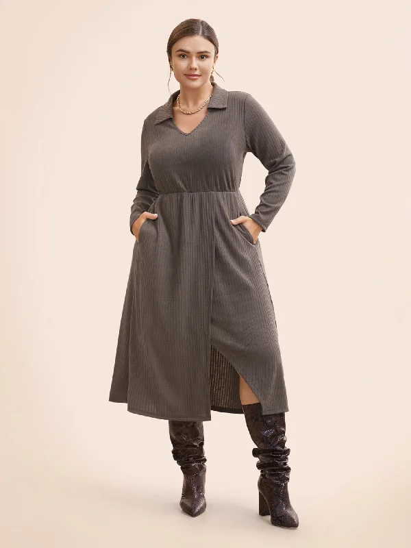 Massive Selection Sale Knitted Stretch Woven Wrap Midi Dress Chic Urban Fashion Look