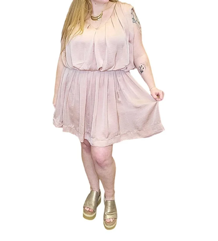 Hot Trends Rosanna Satin Dress In Rose Gold Timeless Elegant