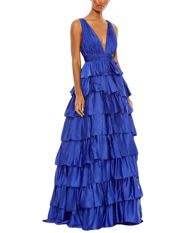 Absurdly Cheap Sale Mac Duggal Aline Gown Tropical Island - Inspired Attire