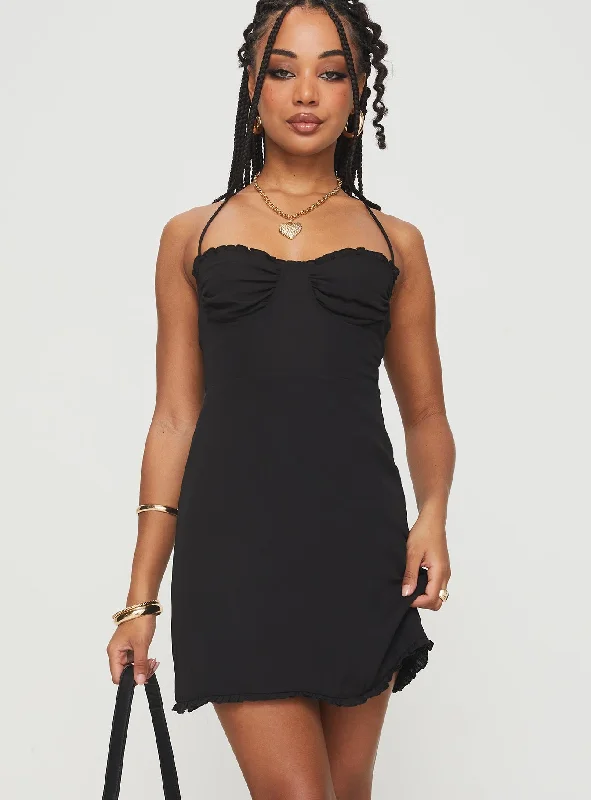 Affordable Trendy Fashion Fusilloni Mini Dress Black Formal Outfit