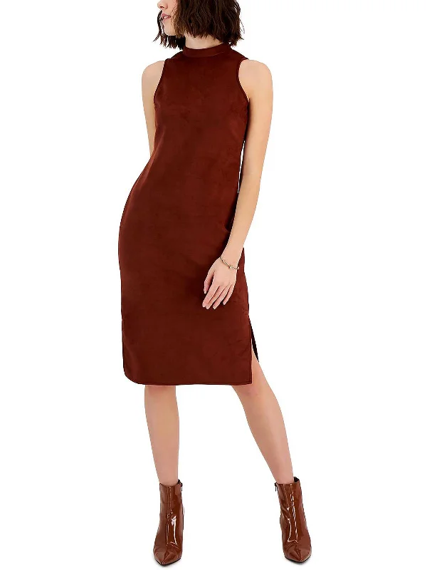 Fashion Forward Womens Faux Suede Daytime Midi Dress Great Deals on Ethnic Cultural Wear