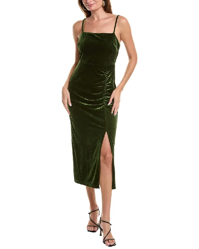 Latest Fashion Taylor Velvet Midi Dress Romantic Flair