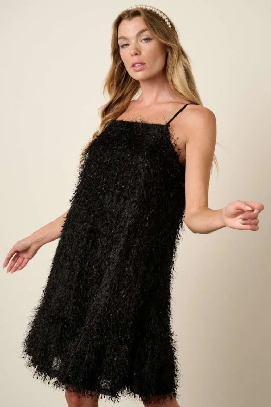 Swimwear Summer Blowout Hot Girl Mittoshop Feather Ruffle Hem Mini Dress In Black Graceful Cut