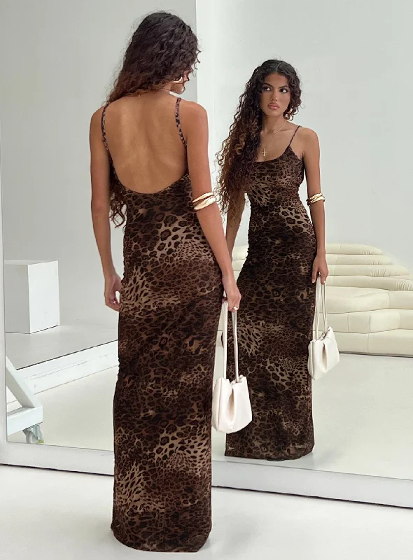 Flash Sale Knox Maxi Dress Leopard Charming Silhouette