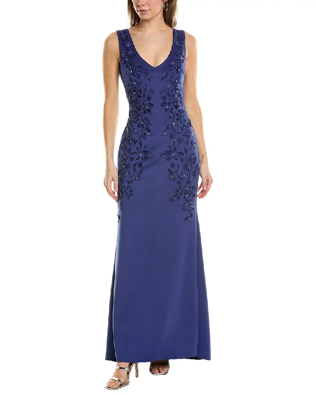 Chic Trends Unveiled Badgley Mischka Laser Cut Gown Classic Appeal