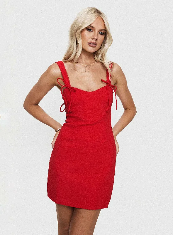 Massive Savings Lovers Quarrel Mini Dress Red Timeless Elegant