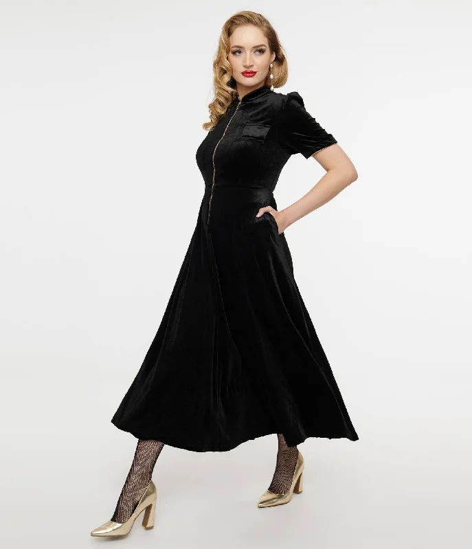 Step Ahead, Lead The Trend Audrey K Black Velvet Taboo Maxi Dress Contemporary Elegance