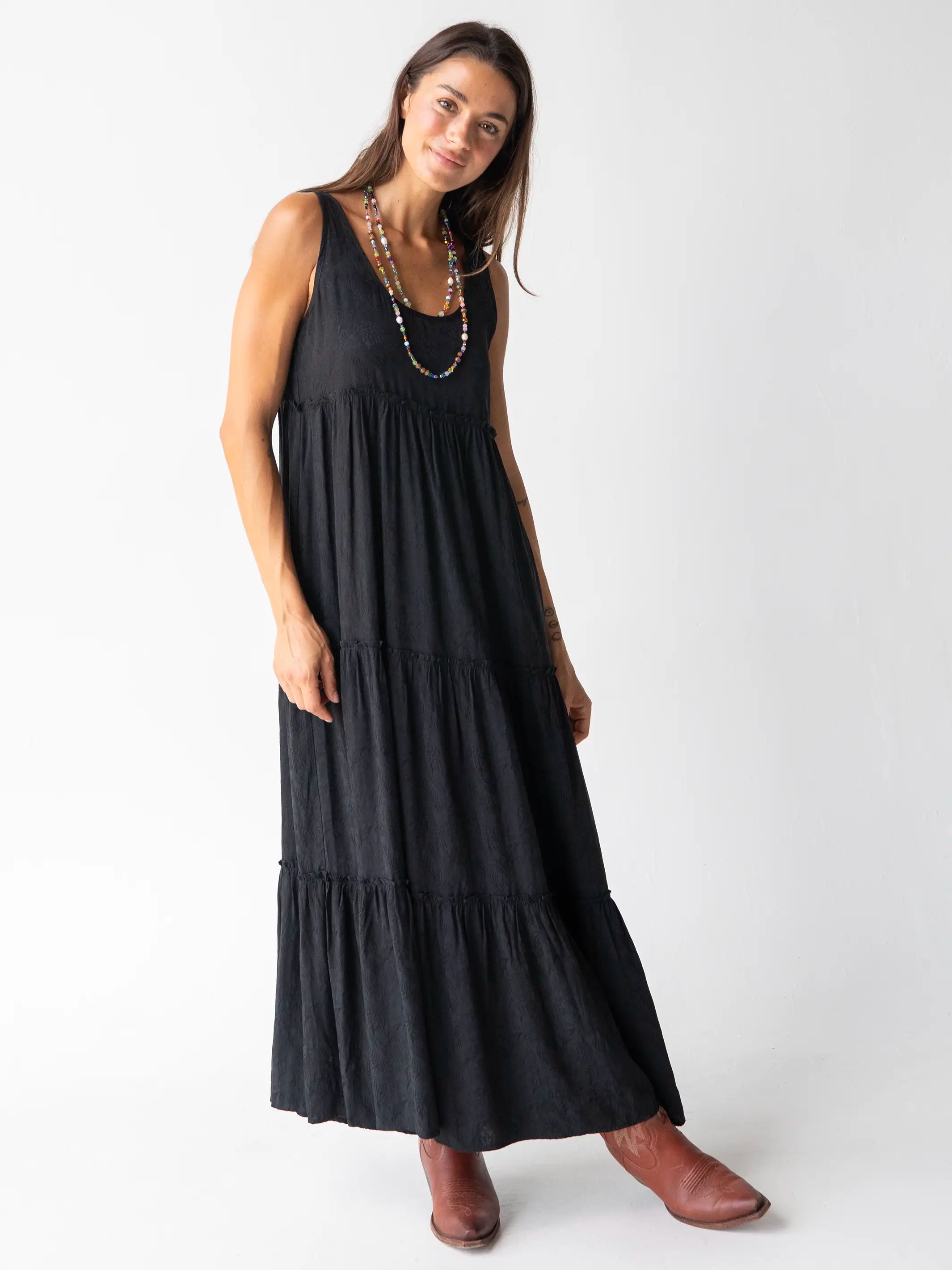 Hot Sale Karlie Jacquard Maxi Dress - Black Refined Simplicity