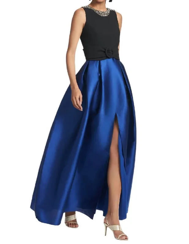 Imeless Style Monica Gown In Black/blue Final Clearance