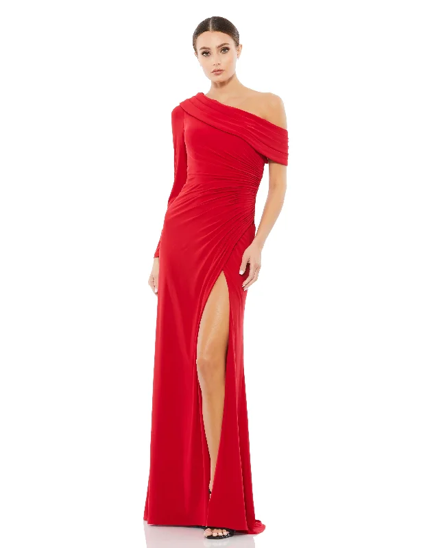 Easy Elegance Sales Ruched Jersey Drop Shoulder Foldover Gown Casual Weekend Relaxed Style