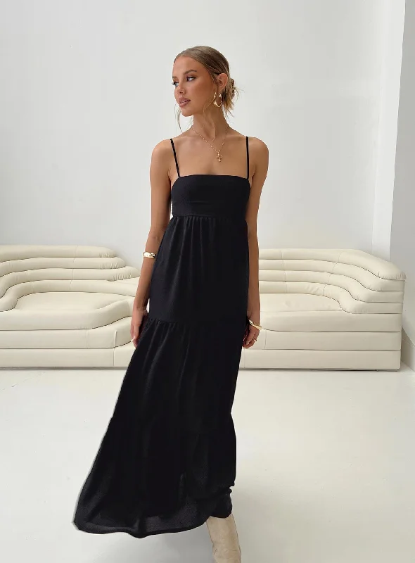 Find Your Unique Flair Dunster Maxi Dress Black Minimalist Office - Ready Style