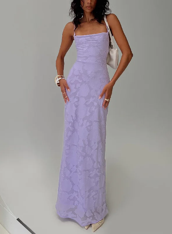 Trend Leading Collection Celena Maxi Dress Lilac Feminine Soft - Hued Look