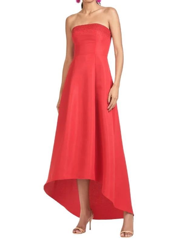 Modern Chic Discounts Blake Gown In Cherry Red Feminine Grace