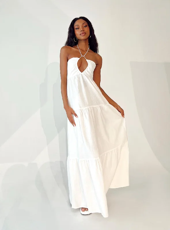 Dive Into Trendy Styles Lincoln Maxi Dress White Charming Silhouette