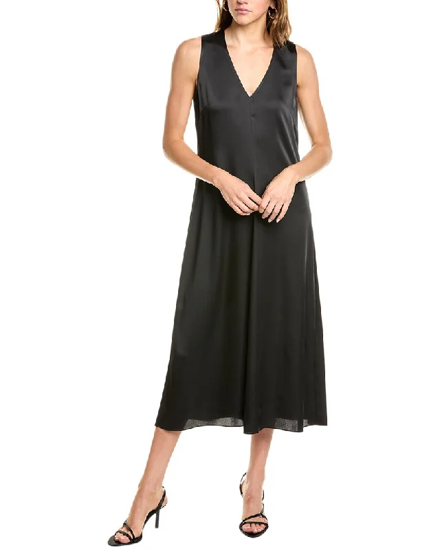 Fresh Styles, Fresh Deals Vince Satin Midi Dress Romantic Date - Night Ensemble