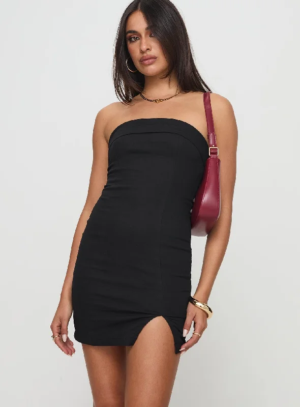 Exclusive Fashion Deals Dartel Strapless Mini Dress Black Effortless Grace