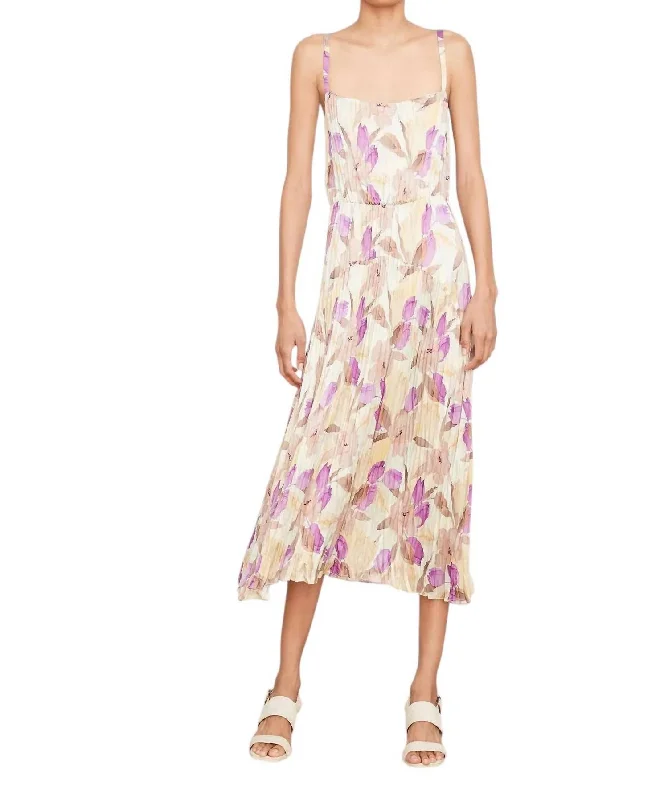 Chic And Edgy Nouveau Magnolia Crushed-Satin Camisole Dress In Sun Dew Statement Piece