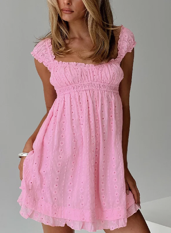 New Styles Just In Carlita Mini Dress Pink Petite Casual Chic