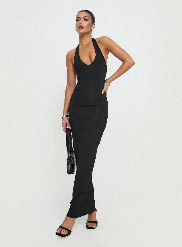 Forward Trendsetter Spicy Maxi Dress Black Petite Effortless Comfort