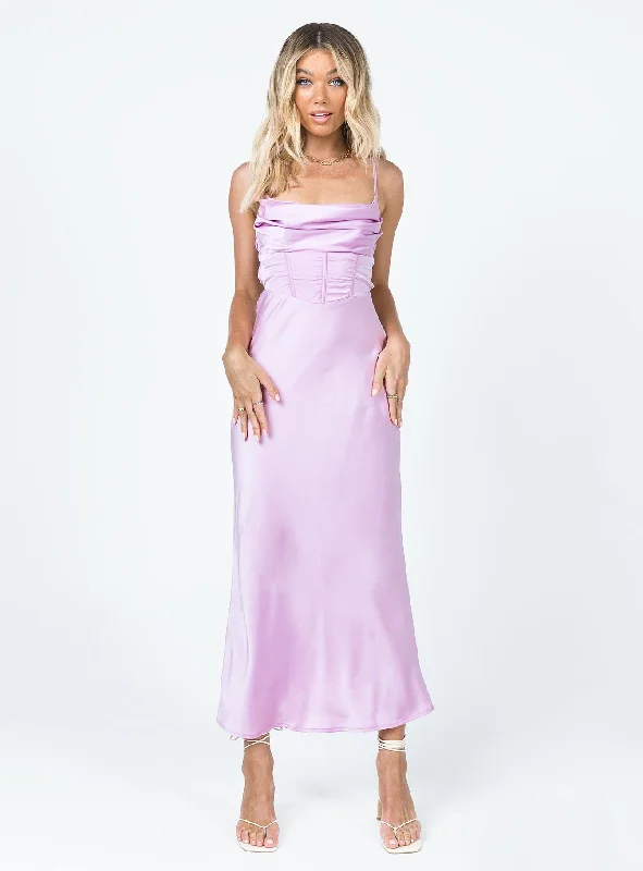 Relaxed Style Lillie Midi Dress Purple Refined Simplicity