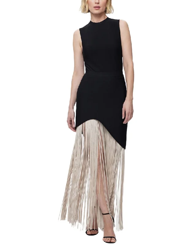 Step Ahead, Lead The Trend Hervé Léger Asymmetric Hem Fringe Gown Summer Fashion