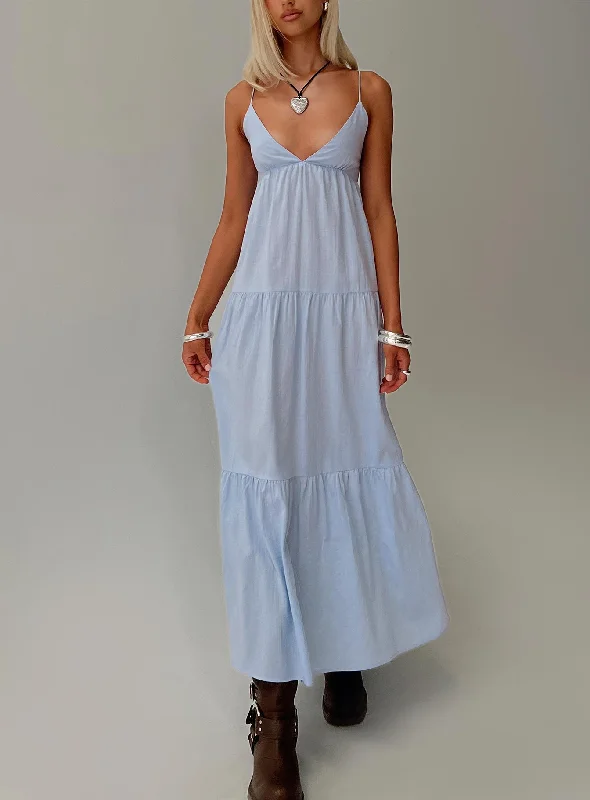 Limited Stock, Big Discounts Chelsea Maxi Dress Blue Elegant Ensemble