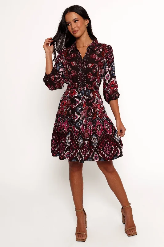 Timeless Elegance Sale Mandy Long Sleeve Mini Dress - Chocolate Brown Graceful Cut