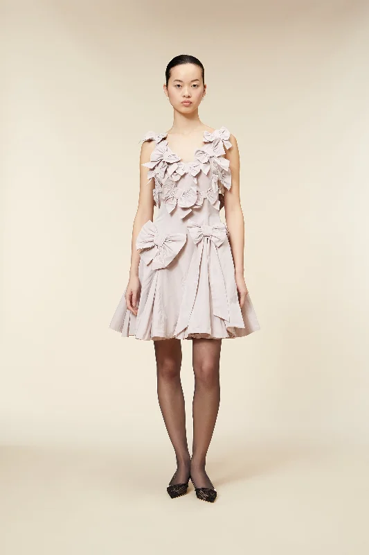 Classic Elegance Sales BOW BOUQUET TAFFETA MINI DRESS Floral Style