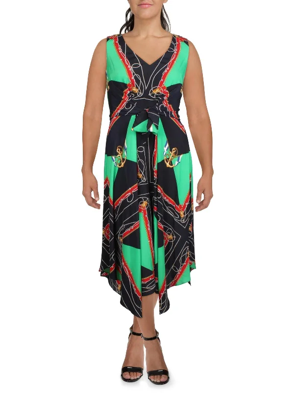 Hot Deals Womens Printed Sleeveless Midi Dress Seasonal Trend