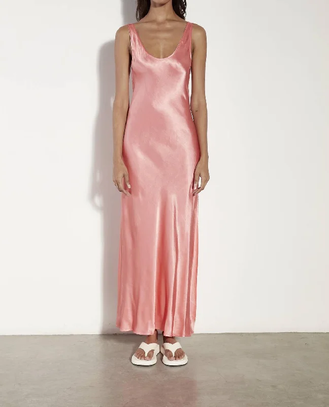 Clearance Event Satin Tank Dress In Coral Nordic Minimalist Home Look