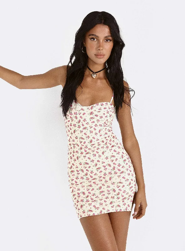 Find Your Unique Flair Belladonna Mini Dress Pink Multi / Floral Flowing Silhouette