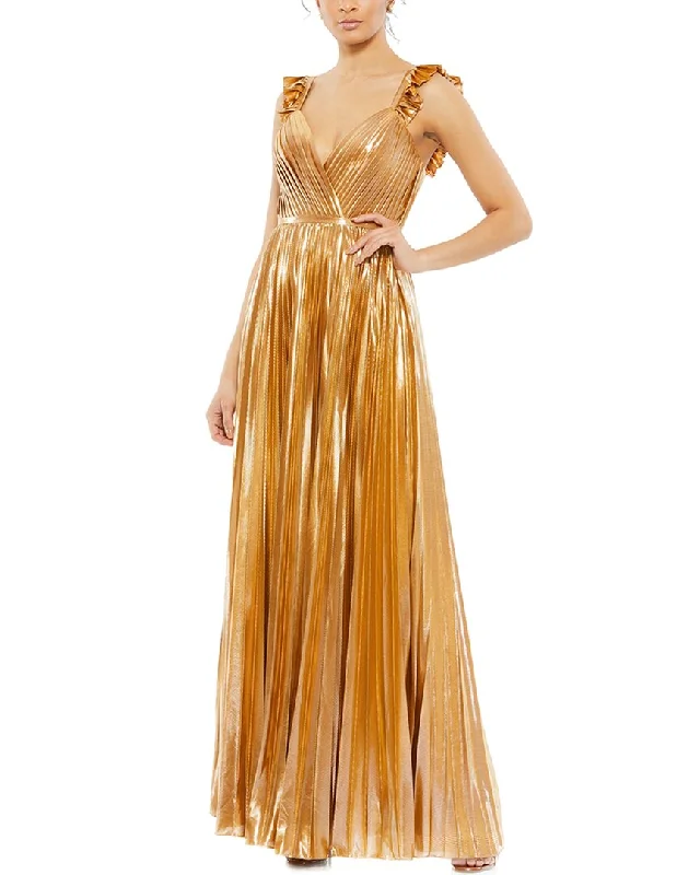 Style Revolution Mac Duggal Metallic Gown Bohemian Vibe