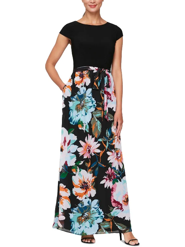 Elegant Style Womens Chiffon Floral Maxi Dress Effortless Sophistication