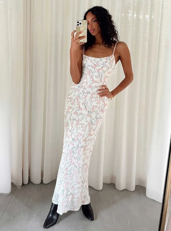 Unleash Your Trend Driven Style Fairholm Maxi Dress White / Floral Today Only