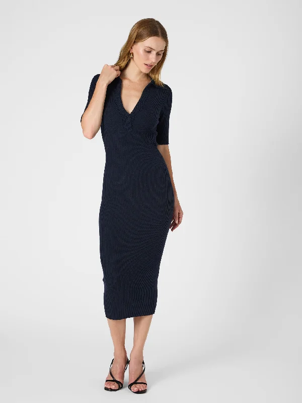 Don't Miss Out Cosysoft V Neck Midi Dress Graceful Movement