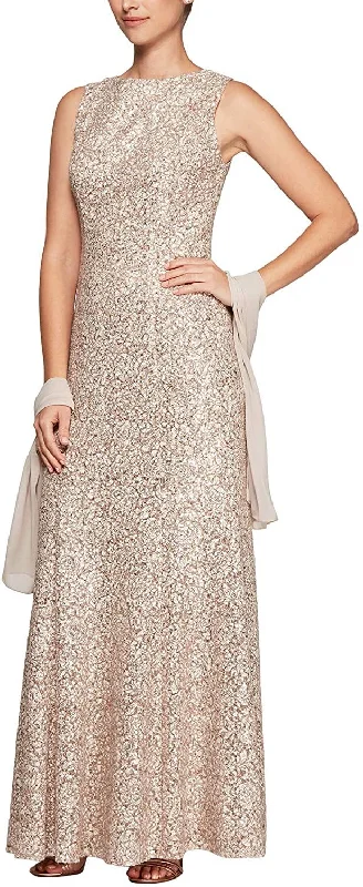 Huge Discounts This Week Alex Evenings AE2121979 Sleeveless Long Formal Dress Sale Everyday Glamour