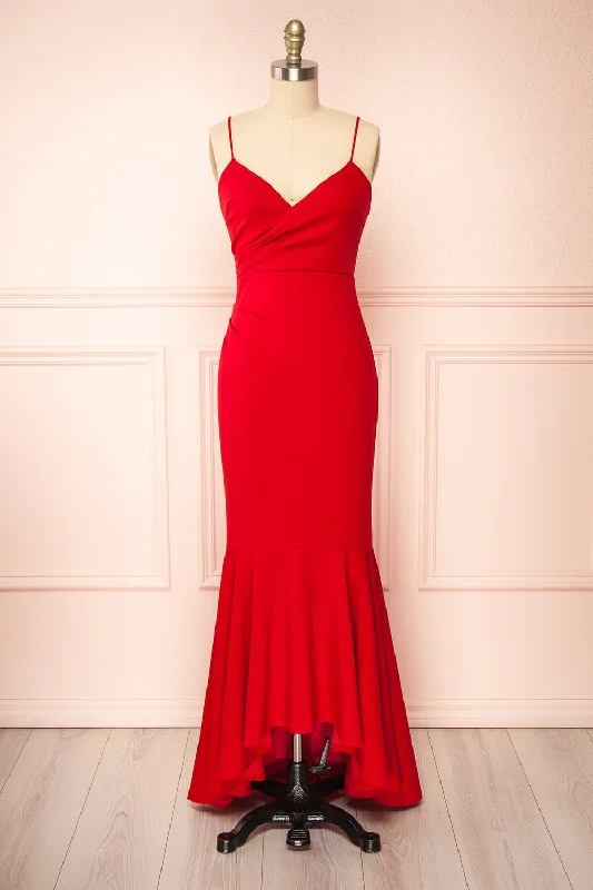 Hot Styles Rita Red | Fitted Mermaid Maxi Dress Modern Glamour