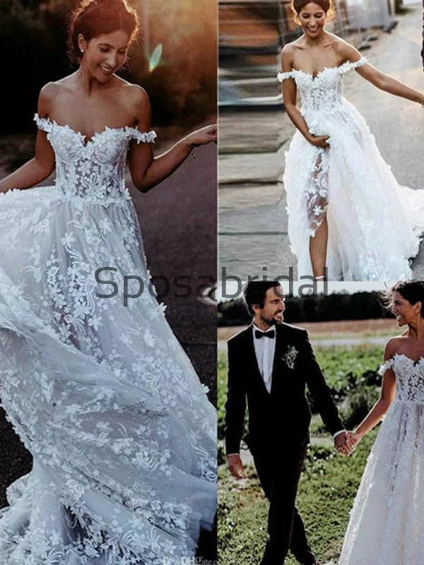 Limited Time Offer A-line Off the Shoulder Lace Country Modest Wedding Dresses WD0402 Exquisite Craftsmanship