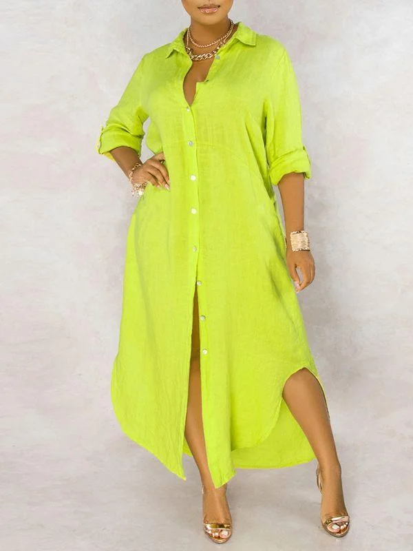 You'Ll Love Us Because Tabbed Sleeve Shirt Dress Chic Allure