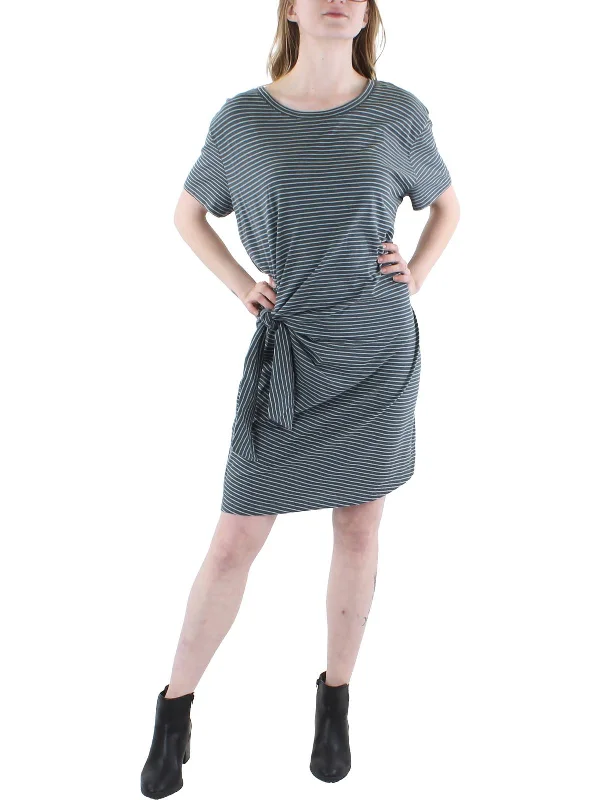 Dive Into Trendy Styles Womens Side Tie Knee T-Shirt Dress Flowing Silhouette