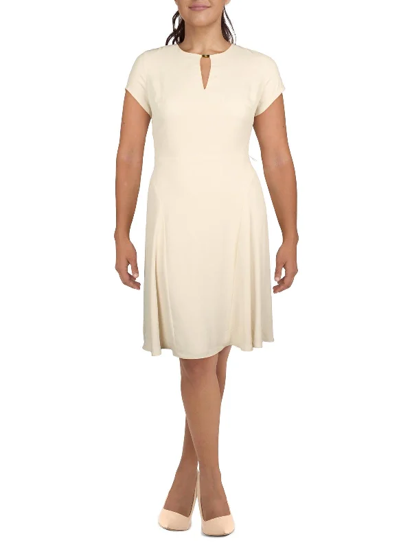 Special Offers, Don't Miss Womens Satin Keyhole Fit & Flare Dress Chic Urban Fashion Look