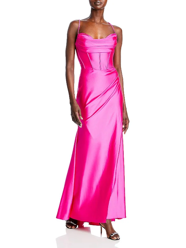 Seize Bargains Womens Satin Corset Evening Dress Feminine Allure