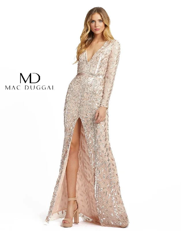 Fall Sale, Prices Drop Mac Duggal 5002 Long Sleeve Formal Evening Trumpet Dress Sale Feminine Elegance