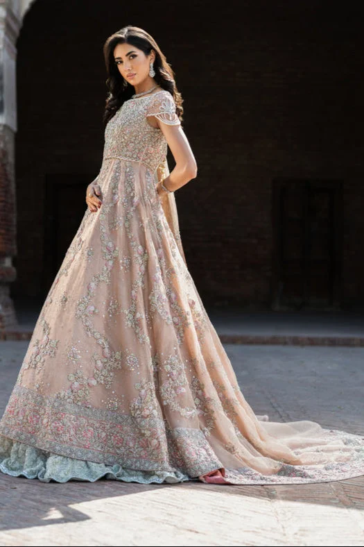 Vintage Style Deals Pakistani Bridal Dress in Royal Pink Gown Lehenga Style Fashion-Forward Style