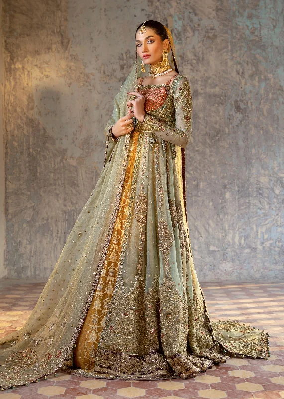 Sustainable Fashion Extravaganza Front Open Gown Pakistani Bridal Dress with Lehenga Classic Charm