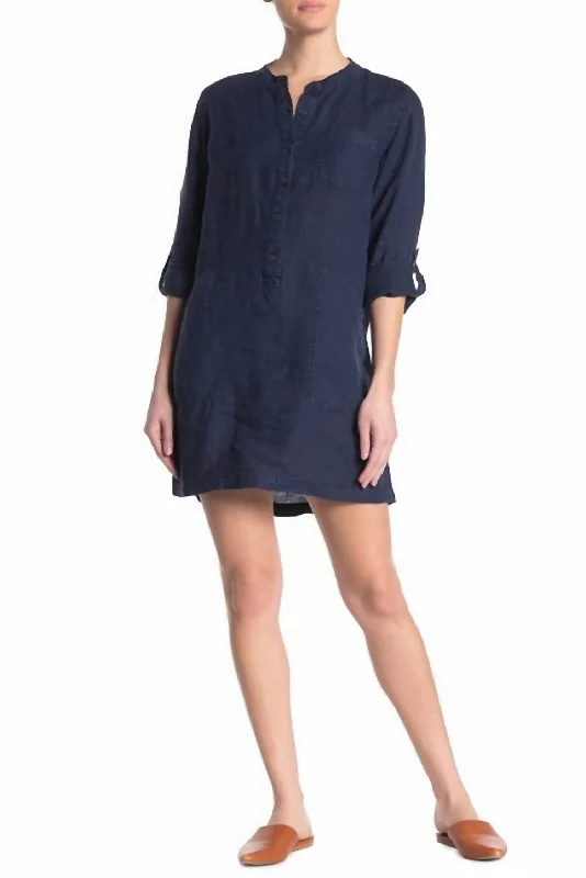 Street Chic Discounts Molly Shirt Dress in Admiral Vintage Elegance