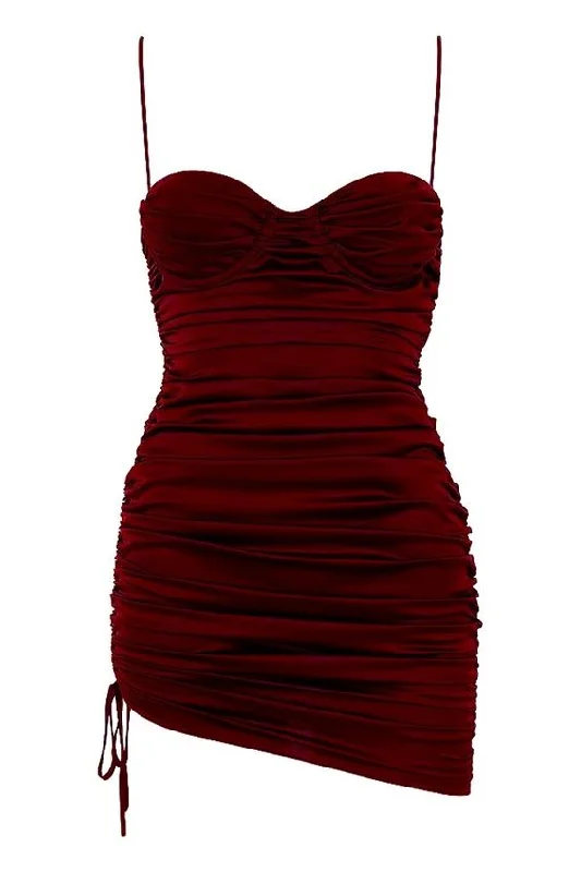 Exclusive Sale Sexy Burgundy Bodycon Dress,Cocktail Dress,Short Homecoming Dress Y2039 Romantic Flair